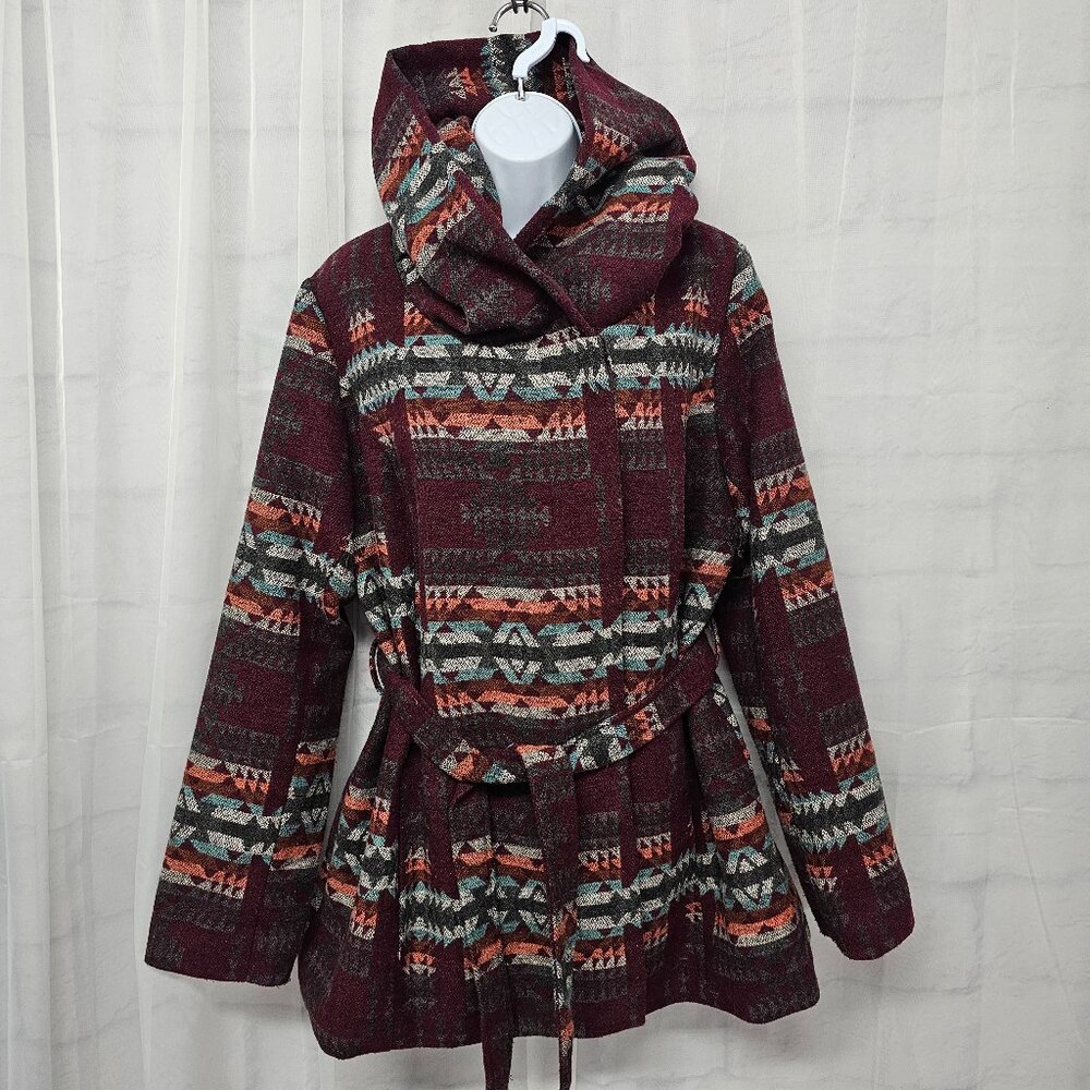 Mossimo Supply Co. Burgundy Patterned Jacket